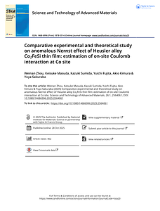 Comparative experimental and theoretical study on anomalous Nernst effect of Heusler alloy Co2FeSi thin film  estimation of on-site Coulomb interactio.pdf