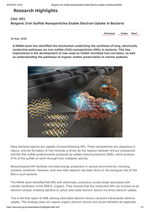 [Vol. 64]Biogenic Iron Sulfide Nanoparticles Enable Electron Uptake in Bacteria_ WPI-MANA.pdf