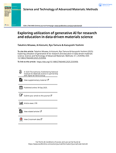 Exploring utilization of generative AI for research and education in data-driven materials science.pdf