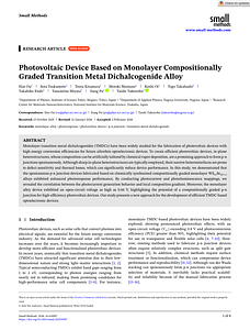 Small Methods - 2026 - Ou - Photovoltaic Device Based on Monolayer Compositionally Graded Transition Metal Dichalcogenide.pdf