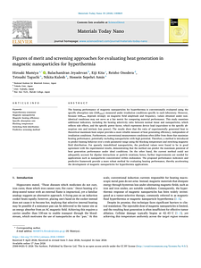 2026 Materials_Today_Nano_Figures of merit and screening approaches for evaluating heat generation in magnetic nanoparticles for hyperthermia.pdf