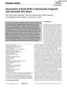Advanced Optical Materials - 2022 - Fang - Quantization of Mode Shifts in Nanocavities Integrated with Atomically Thin.pdf