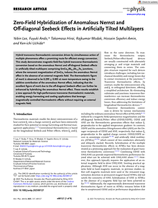 Annalen der Physik - 2025 - Lee - Zero‐Field Hybridization of Anomalous Nernst and Off‐diagonal Seebeck Effects in.pdf