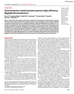 Science Advances---Semiconductor-metal transition powers high-efficiency MgAgSb thermoelectrics.pdf