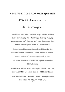 Manuscript_Observation of fluctuation spin Hall effect in Low-resistive Antiferromagnet.docx