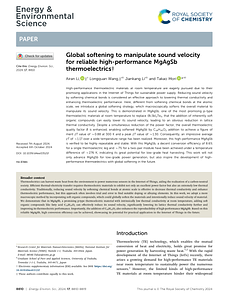 Energy & Environmental Science---Global softening to manipulate sound velocity for reliable high-performance MgAgSb thermoelectrics.pdf