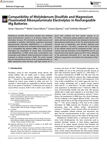 Batteries   Supercaps - 2024 - Falyouna - Compatibility of Molybdenum Disulfide and Magnesium Fluorinated Alkoxyaluminate.pdf