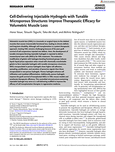 67. Adv Funct Materials - 2025 - Yasue - Cell‐Delivering Injectable Hydrogels with Tunable Microporous Structures Improve.pdf