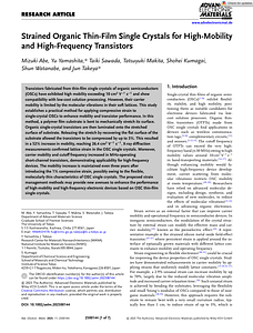 Adv Elect Materials - 2025 - Abe - Strained Organic Thin‐Film Single Crystals for High‐Mobility and High‐Frequency (1).pdf
