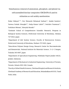 full manuscript_Simultaneous removal of ammonium, phosphate, and phenol via self-assembled biochar composites CBCZrOFe3O4 and its utilization as soil acidity amelioratio.docx