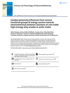 Catalyst poisoning influences from various functional groups of energy carriers towards electrochemical oxidation reactions on non-noble high-entropy .pdf