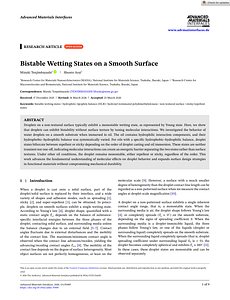 Adv Materials Inter - 2026 - Tenjimbayashi - Bistable Wetting States on a Smooth Surface.pdf