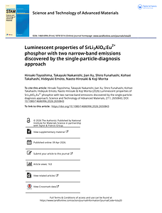 Luminescent properties of SrLi3AlO4 Eu2  phosphor with two narrow-band emissions discovered by the single-particle-diagnosis approach.pdf
