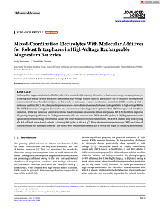 Advanced Science - 2026 - Setiawan - Mixed‐Coordination Electrolytes With Molecular Additives for Robust Interphases in.pdf