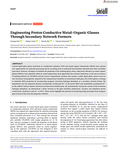 Small - 2026 - Ma - Engineering Proton Conductive Metal Organic Glasses Through Secondary Network Formers.pdf