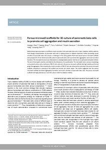 Porous microwell scaffolds for 3D culture of pancreatic beta cells to promote cell aggregation and insulin secretion.docx