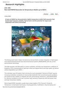 [Vol. 68]New GaN MEMS Resonator Is Temperature-Stable up to 600 K_ WPI-MANA.pdf