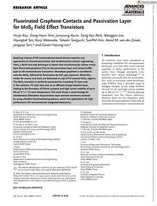 Adv Elect Materials - 2022 - Ryu - Fluorinated Graphene Contacts and Passivation Layer for MoS2 Field Effect Transistors.pdf