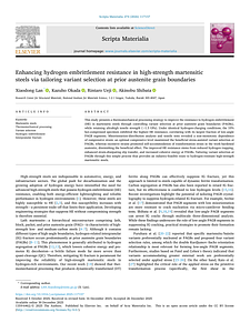 Enhancing hydrogen embrittlement resistance in high-strength martensitic steels via tailoring variant selection at prior austenite grain boundaries.pdf