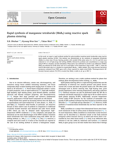 Open Ceramics----Rapid Synthesis of Manganese Tetraboride (MnB4) using Reactive Spark Plasma Sintering.pdf